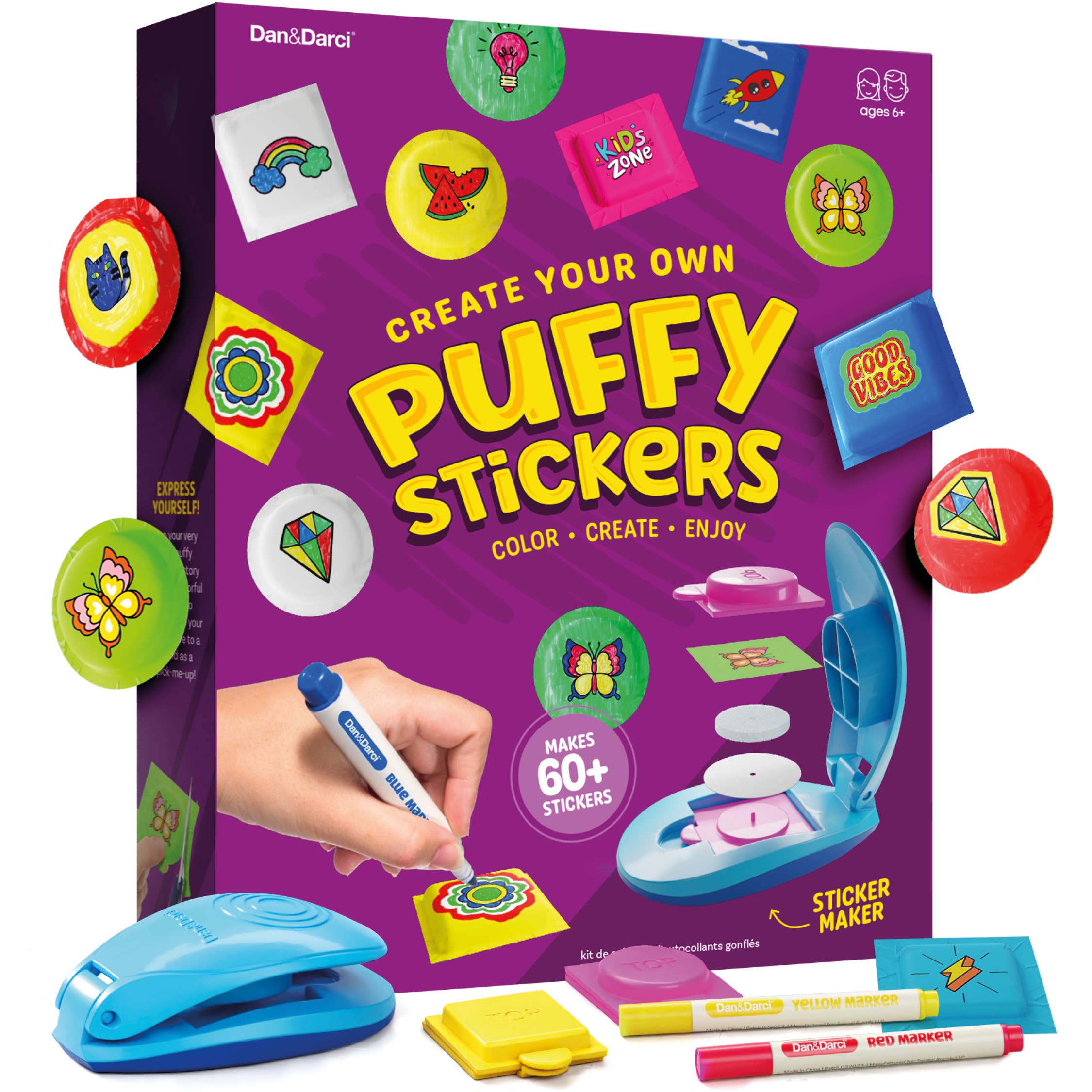 Puffy Sticker Maker Kit for Kids - Make Your Own 3D Stickers - Foxy’s