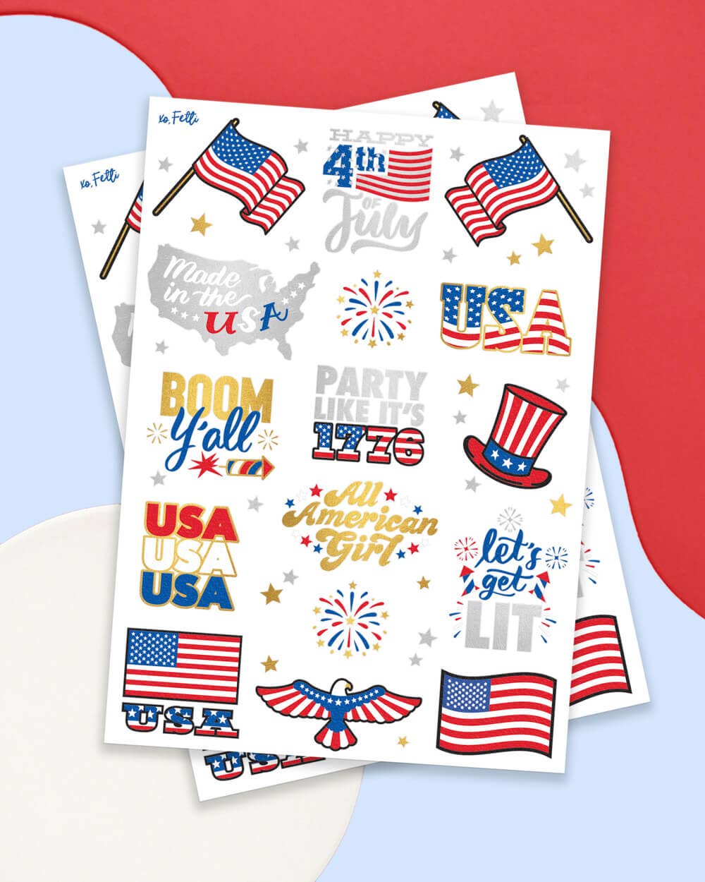 Let's Vibe USA Tats - 30 foil temporary tattoos - Foxy’s