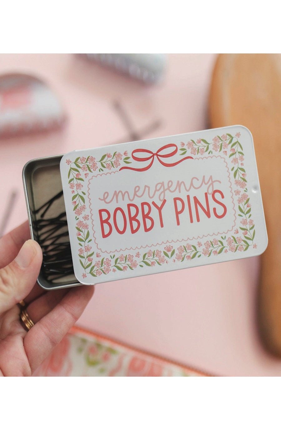 Emergency Bobby Pins Travel Tin with 60 Hair Pins - Foxy’s