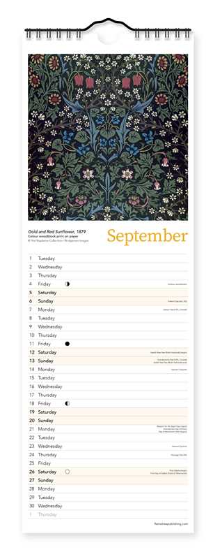 William Morris Slim Calendar 2026 (Art Calendar) by - Foxy’s