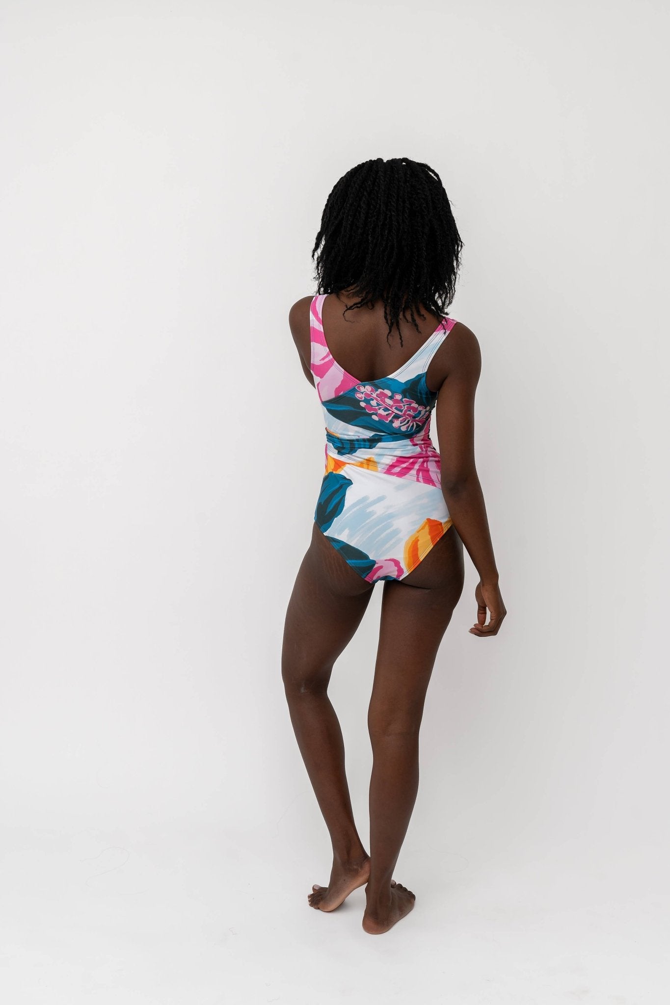 Floral Fusion Wrap Front One Piece - Foxy’s