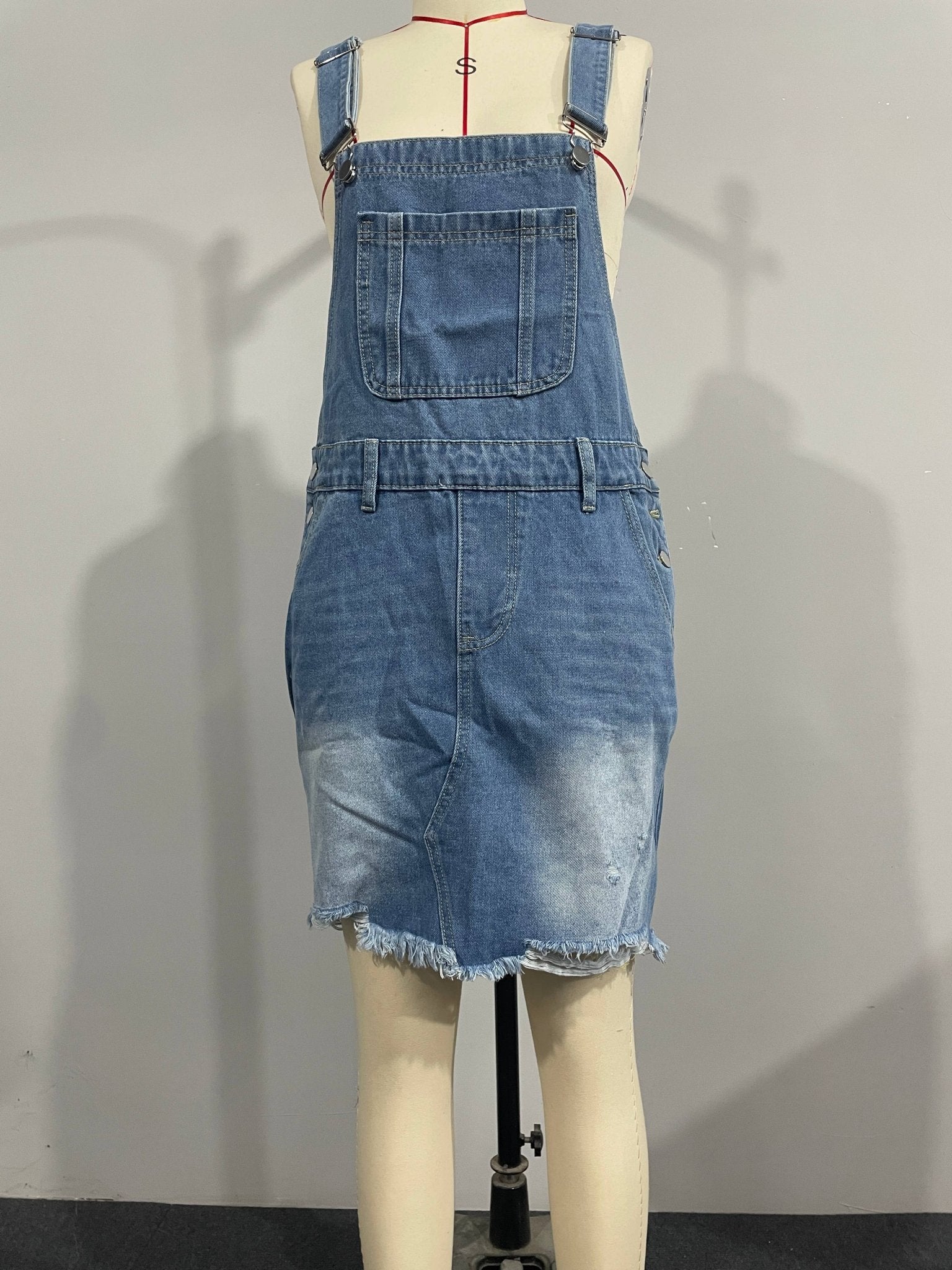 Stylish Versatile Denim Overall Skirt - Foxy’s