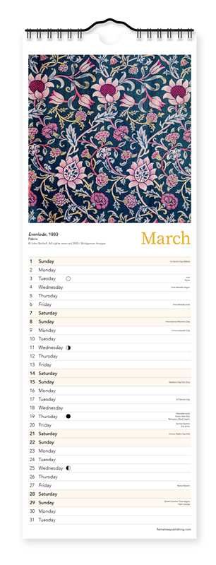 William Morris Slim Calendar 2026 (Art Calendar) by - Foxy’s