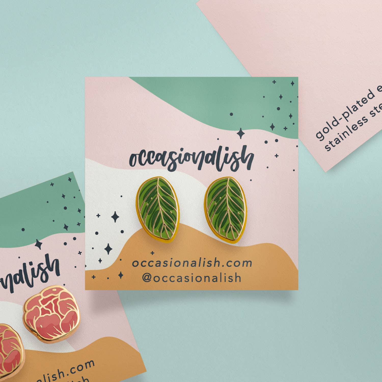 Calathea Makoyana (Peacock Plant) Earrings - Foxy’s