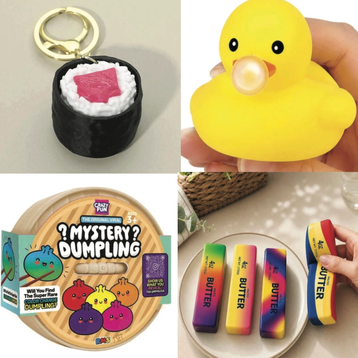 fidget sensory toys squishies dumplings nee doh and more clickers