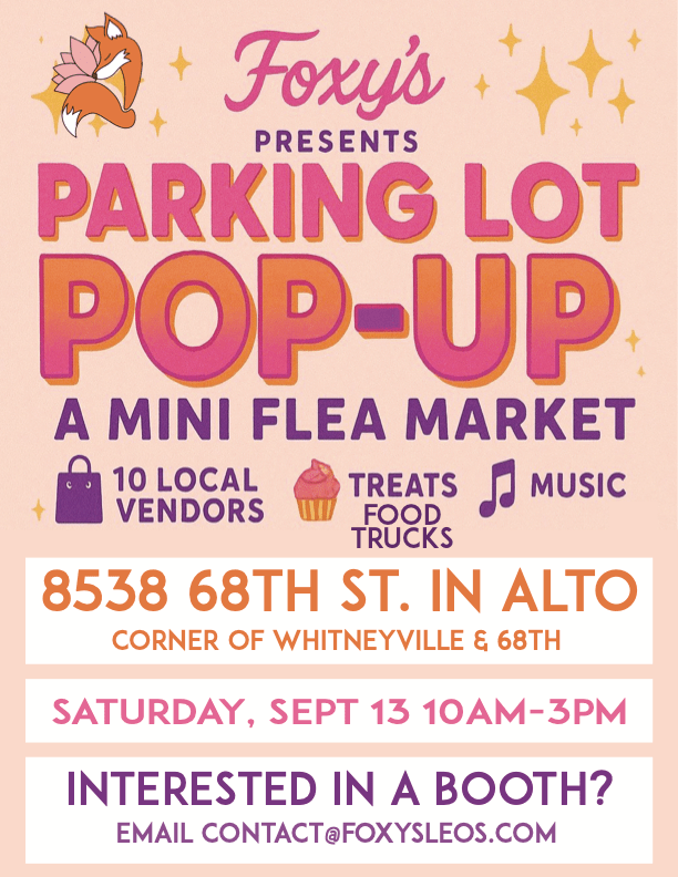 Become a Vendor at Foxy's Flea Market Parking Lot Pop - Up! - Foxy’s
