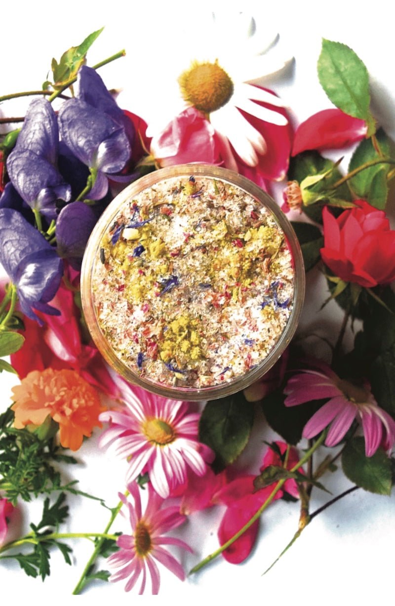 Rainbow Flower Bath Salts - Rose & Lavender Scented - Organic Floral Bath Soak - Foxy’s