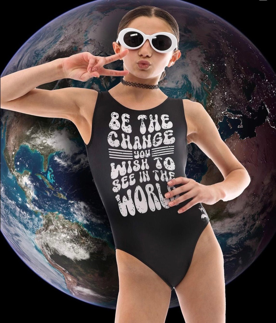 Be The Change Gymnastics Leotard - Inspiring Quote, Free Sticker! - Foxy’s