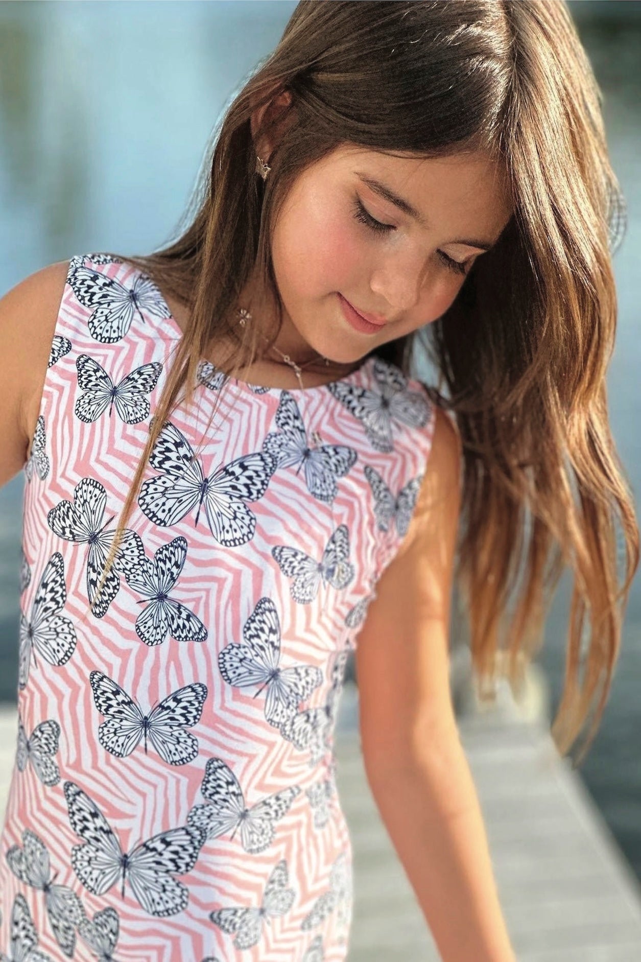 Safari Butterfly Gymnastics Leotard - Coral Print for Girls & Women - Foxy’s
