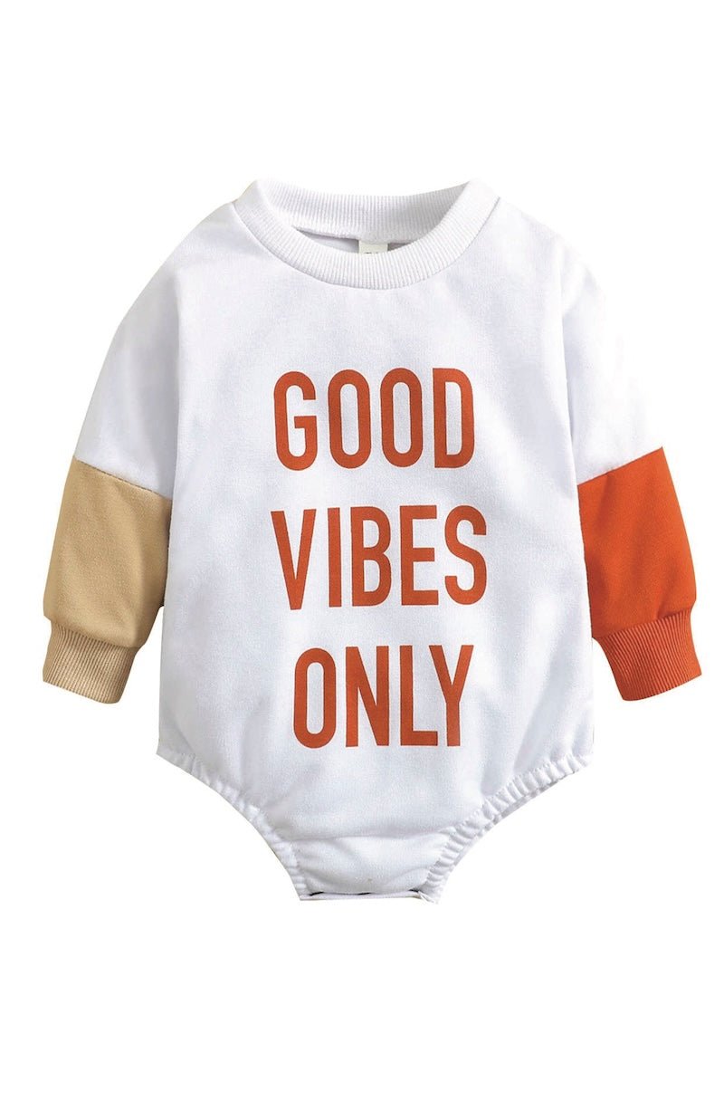 Good Vibes Long-Sleeve Baby Romper - Foxy’s