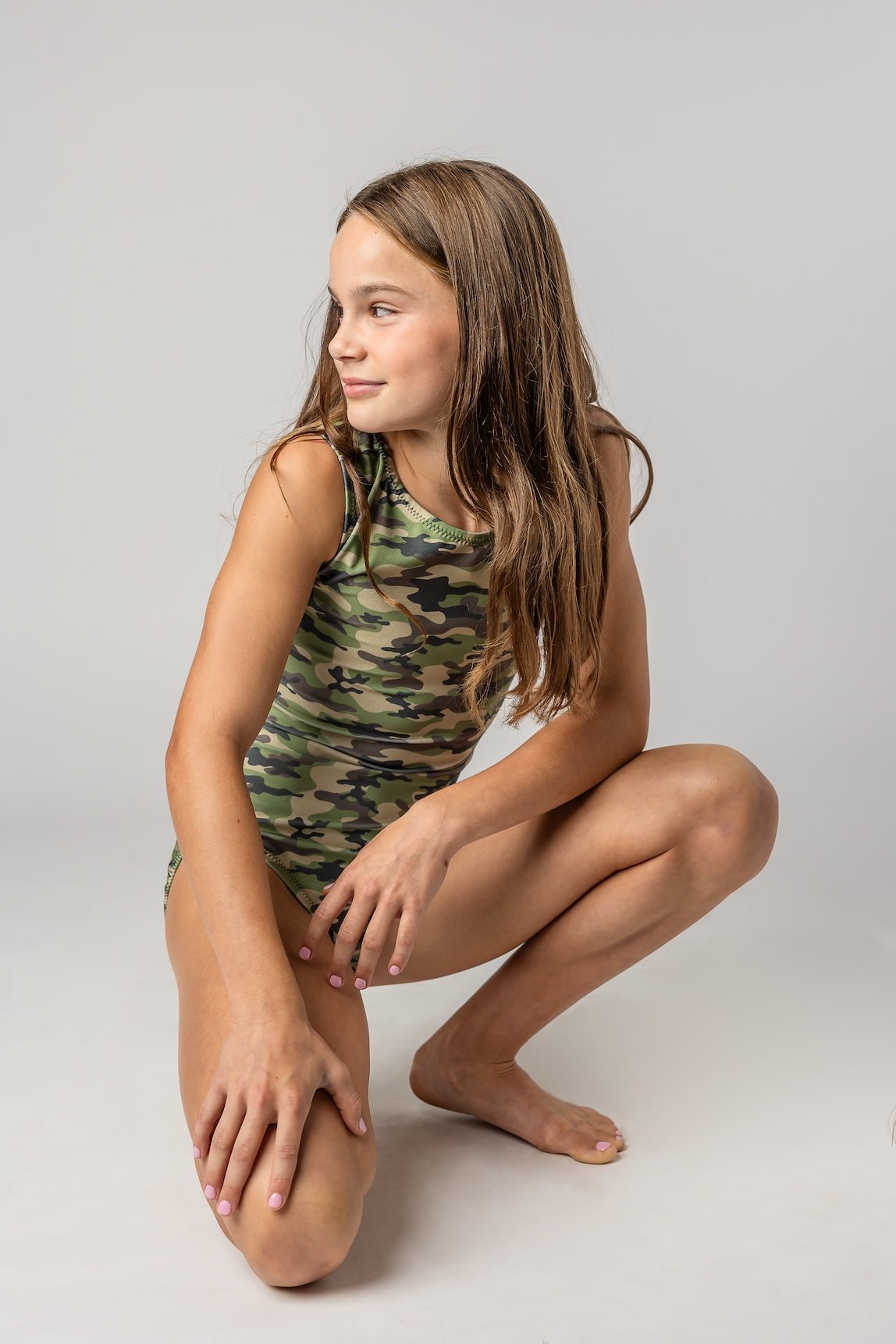 Green Machine Camoflauge Leotard for Girls - Foxy’s