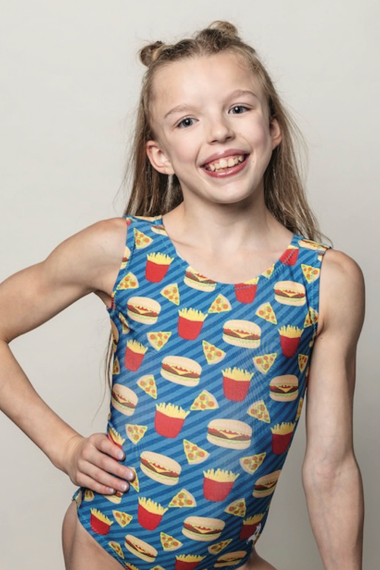 Snack Attack Gymnastics Leotard - Fun Food Print Leotard | Foxy's - Foxy’s