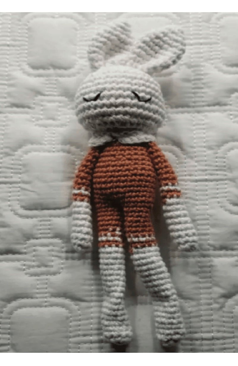 Handmade Knitted Bunny Rattle - Safe & Cuddly Baby Toy - Foxy’s