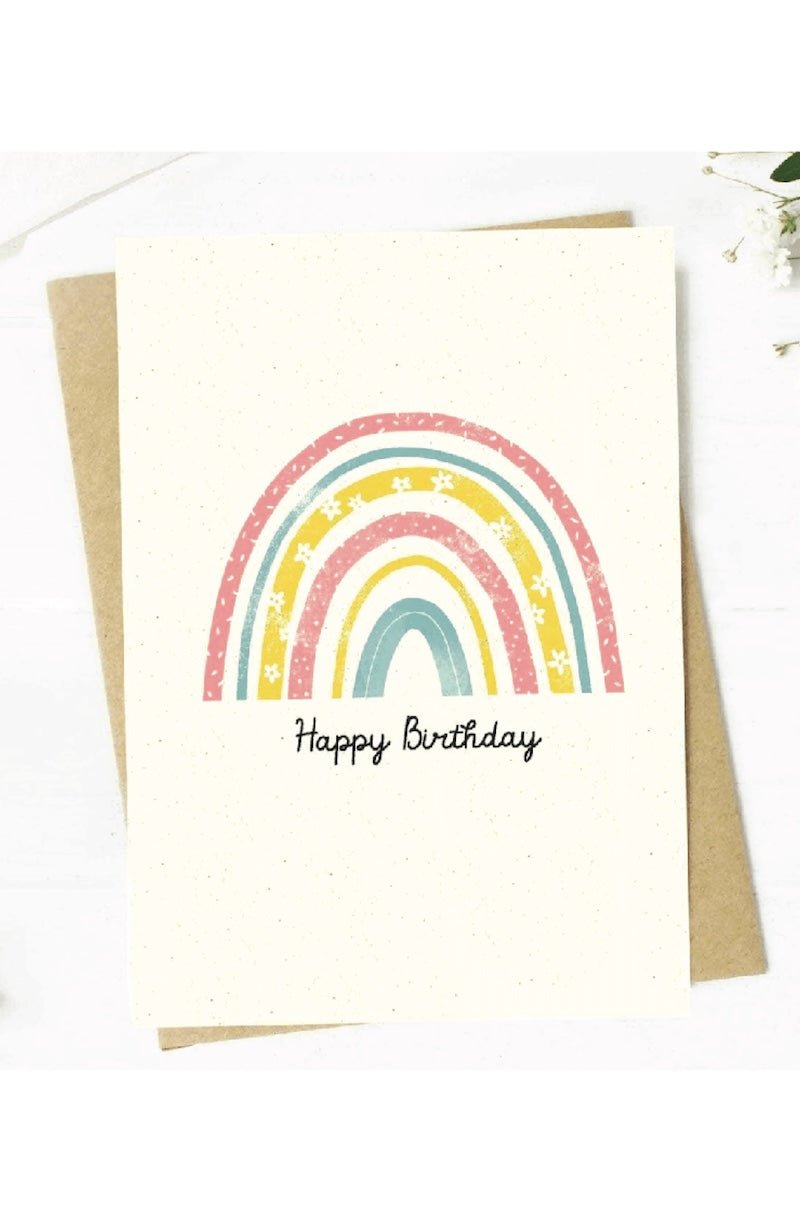 Rainbow Birthday Card - Hand - Drawn, Colorful & Cute! - Foxy's Leos - Foxy’s