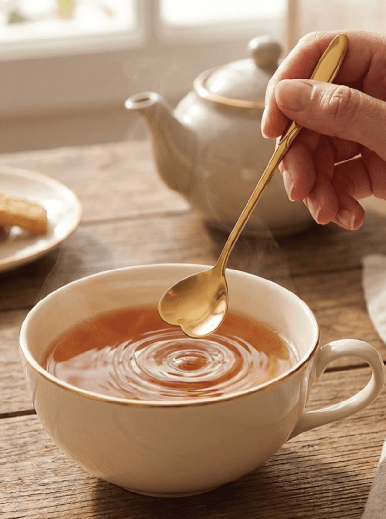 Gold Heart Teaspoons, Stainless Steel Tea and Coffee Spoons - Foxy’s