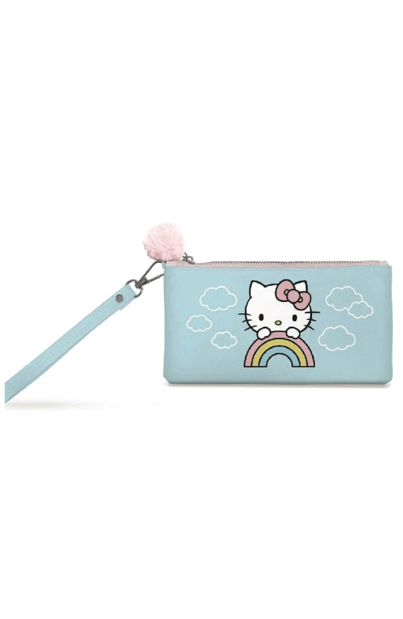 Hello Kitty Makeup Bag & Pencil Case - Rainbow Skies Essentials Pouch - Foxy’s