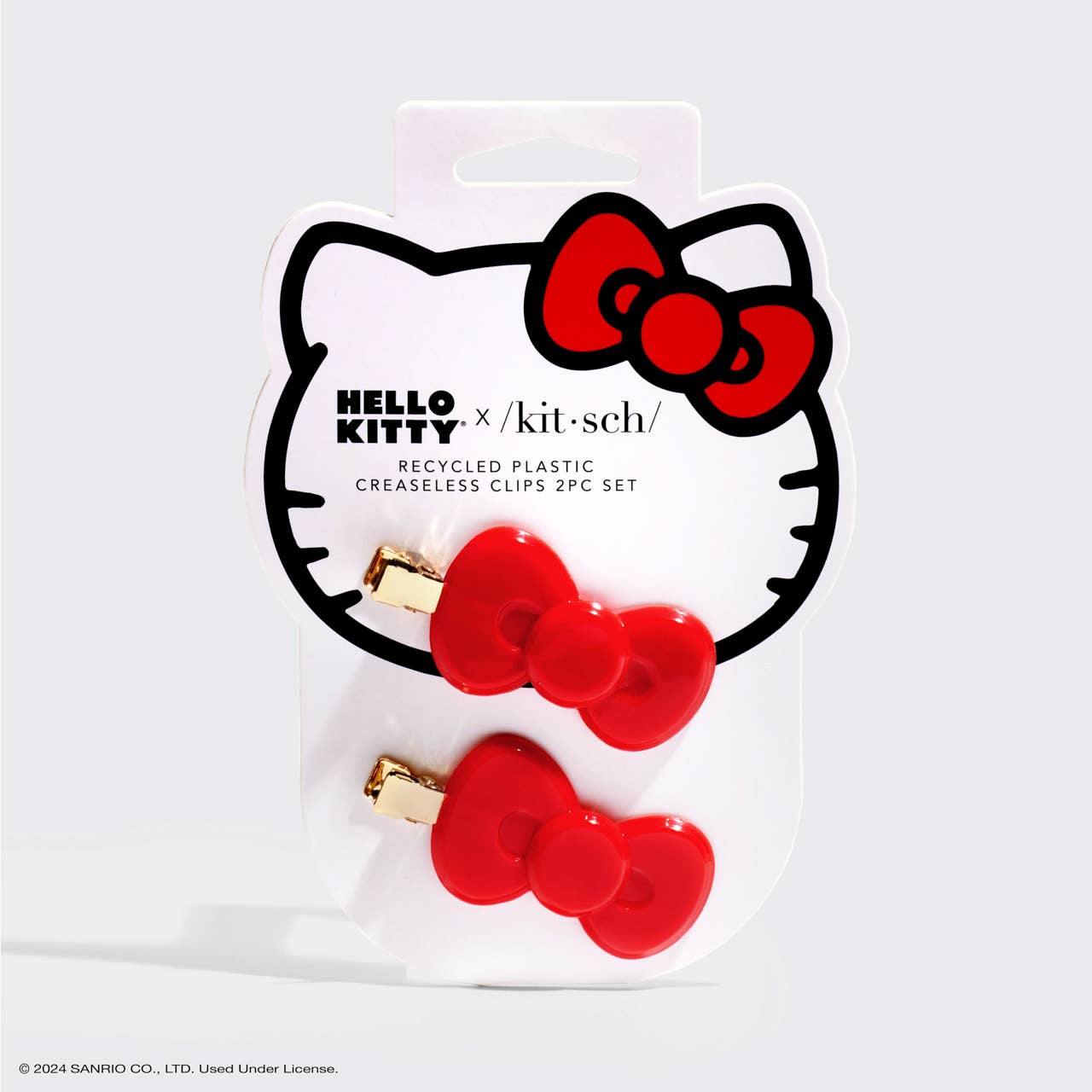 Hello Kitty x Kitsch Creaseless Hair Clips - Red Bows for Girls - Foxy’s