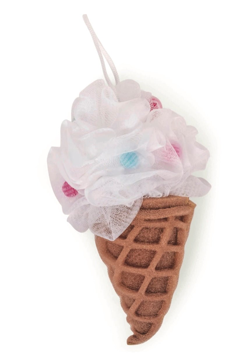Ice Cream Bath Sponge Pouf for Girls & Teens - Fun, Foamy Clean! - Foxy’s