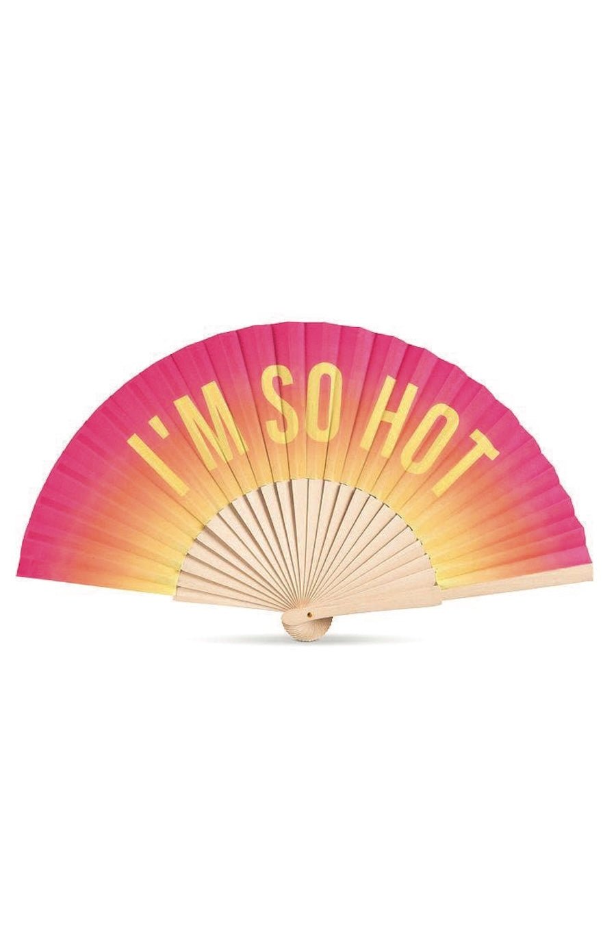 I'M SO HOT Hand Fan-Pink & Yellow-16"W - Foxy’s