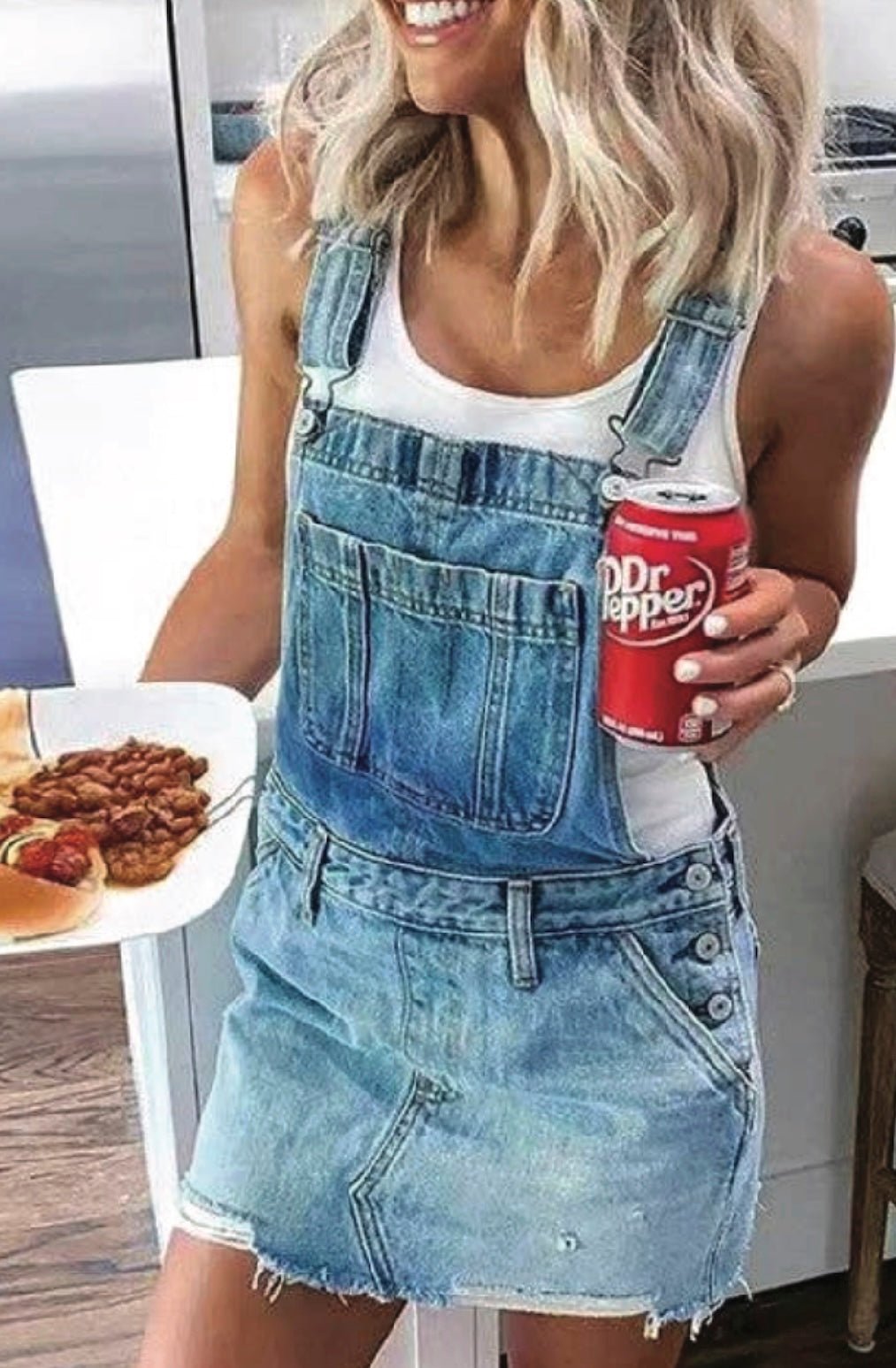 Stylish Versatile Denim Overall Skirt - Foxy’s