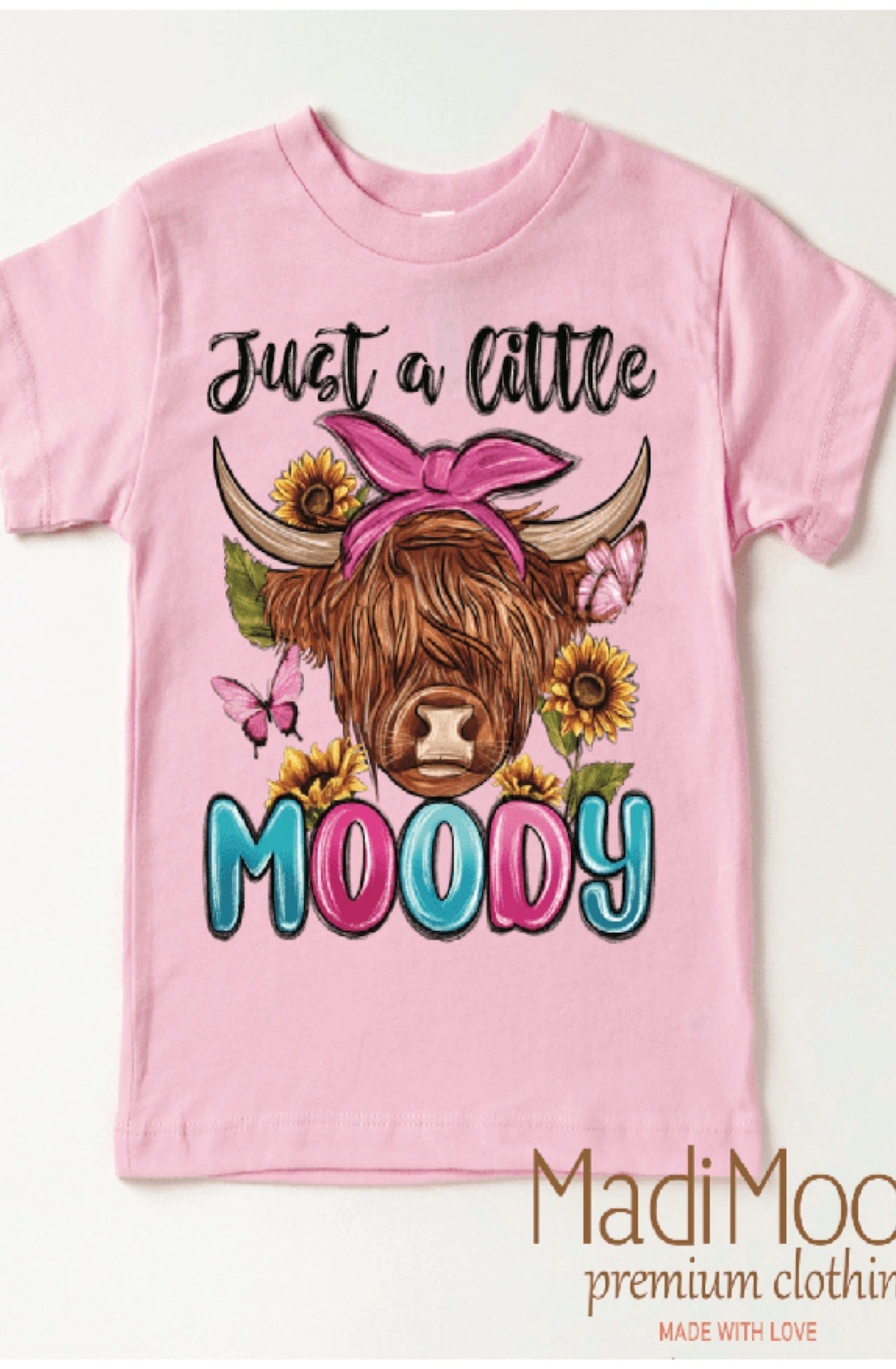 Just A Little Moody Highland Cow Shirt - Farm Tee - Foxy’s