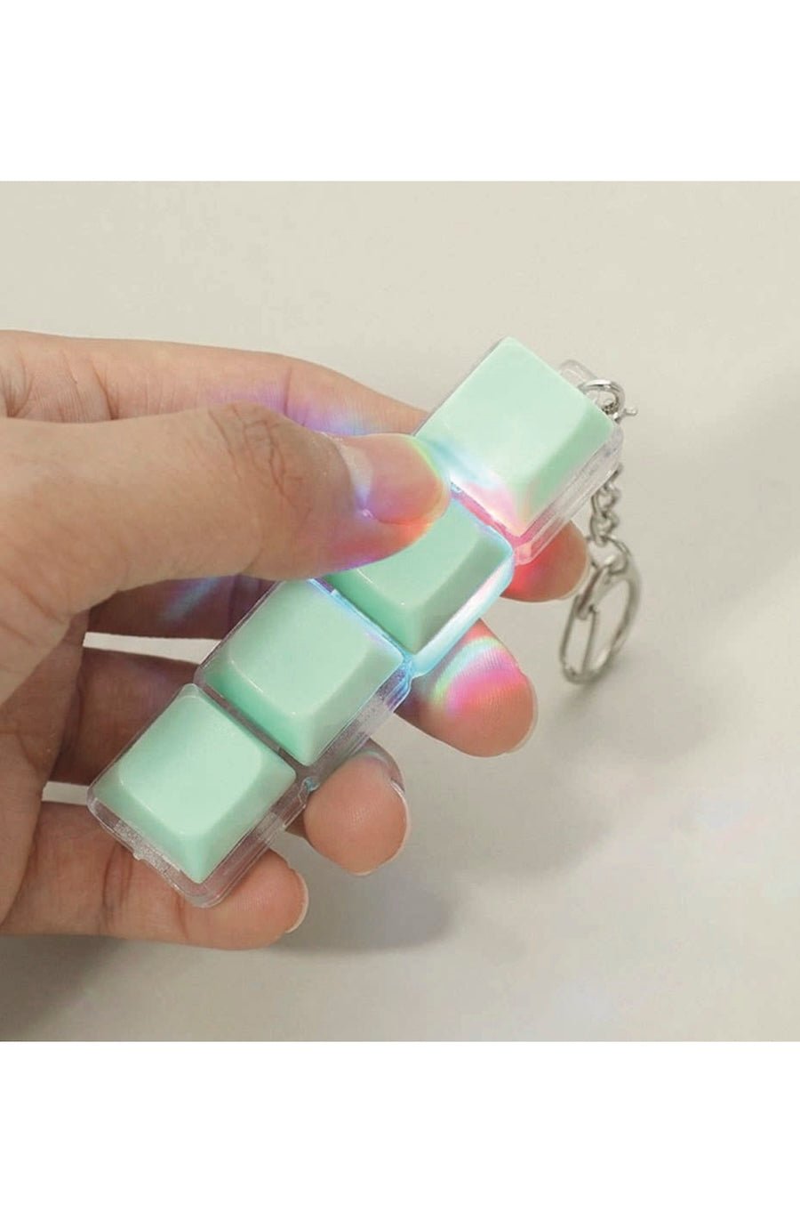 12PCS - Light Up LED Stress Relief Cube Keyboard Keychain Bag Charms - Foxy’s