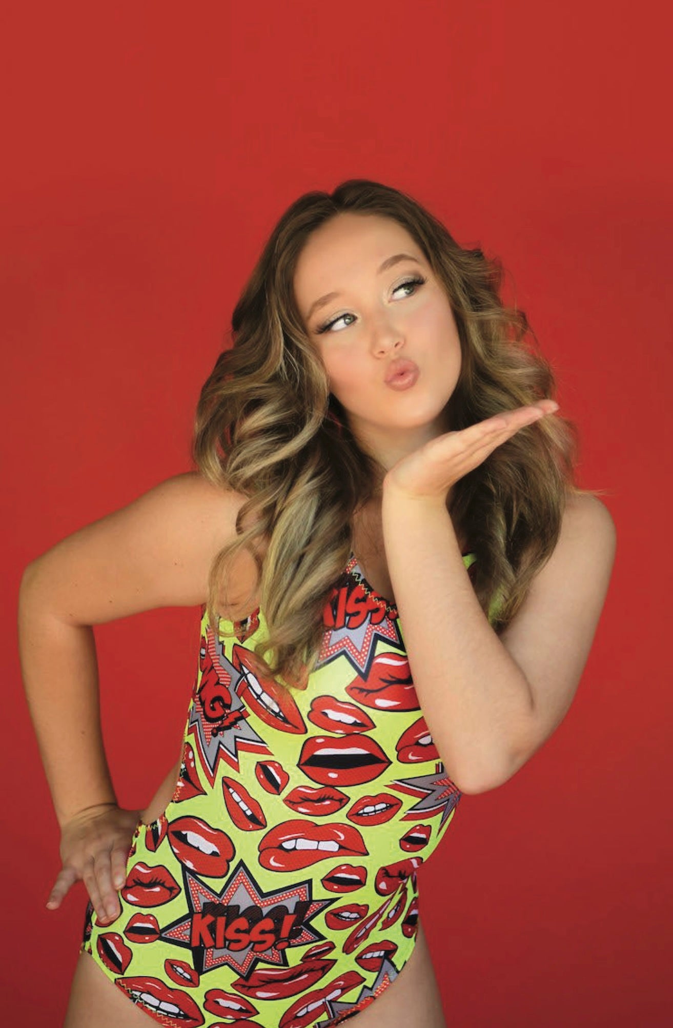 Kiss of Life Gymnastics Leotard - Red Lips - Foxy's Leotards - Made in USA - Foxy’s