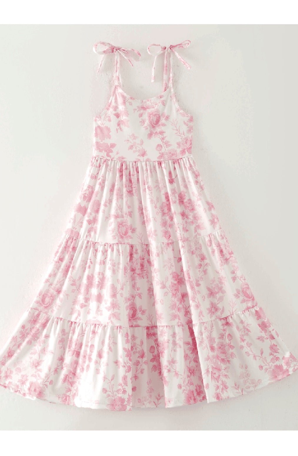 Girls Summer Pink Floral Patchwork Slip Dress - Foxy’s