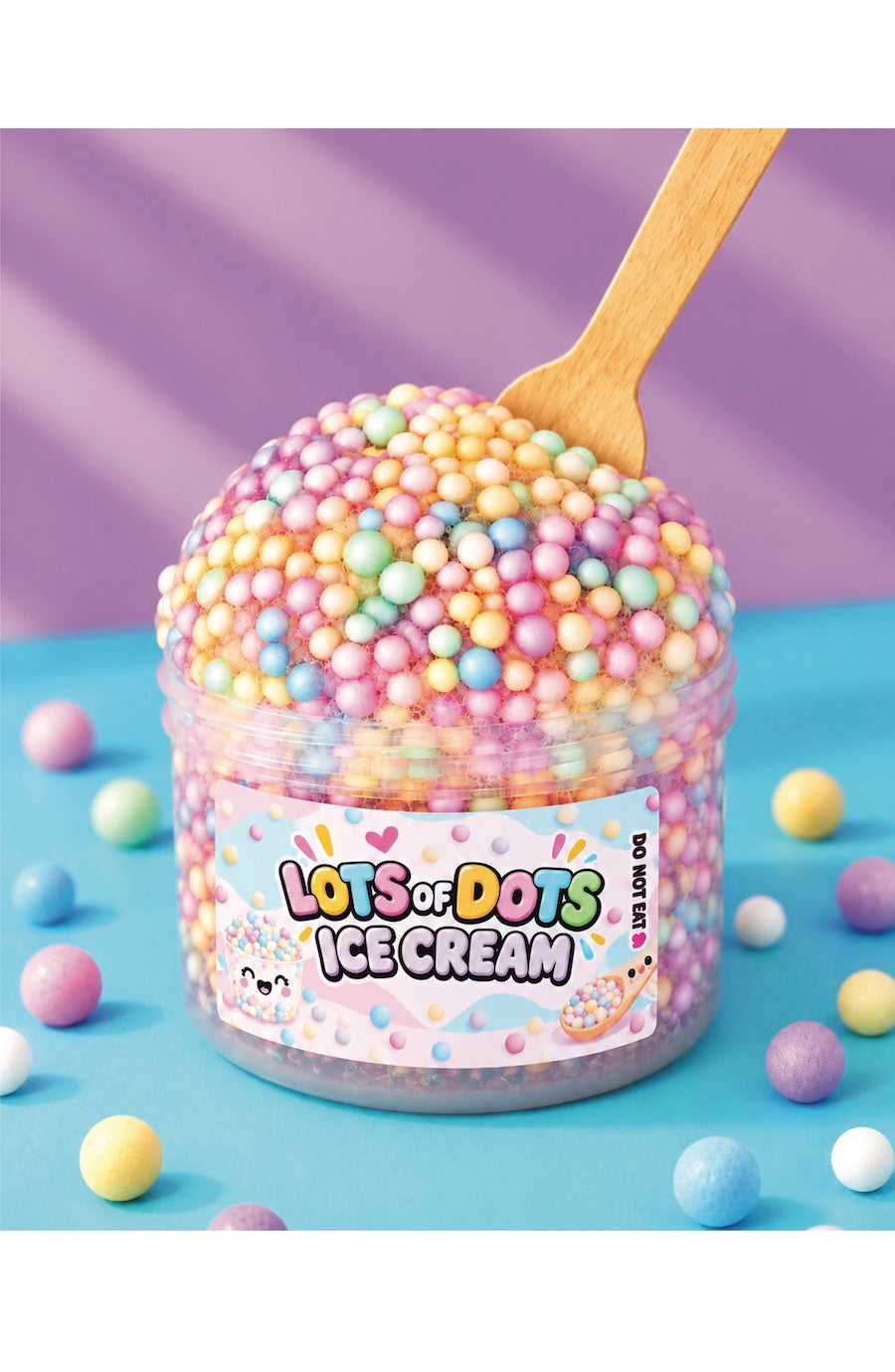 lots of dots ice cream slime with lots of colorful dots