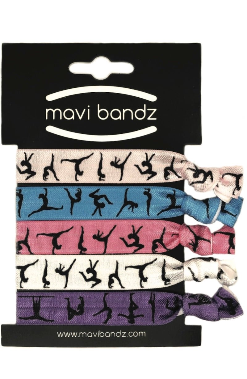 Gymnastics Hair Ties - Sparkly, No - Slip Ponytail Holders (5 - Pack) - Foxy’s