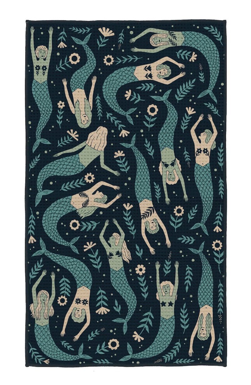 Kitchen Tea Towel Quick Dry | Mermaids - Foxy’s