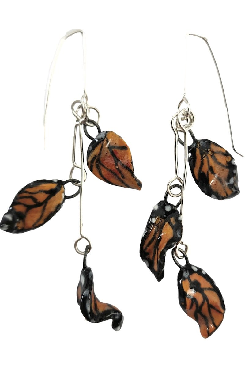 BEAUTIFUL Monarch Kaleidoscope Hand - Painted Earrings - Foxy’s