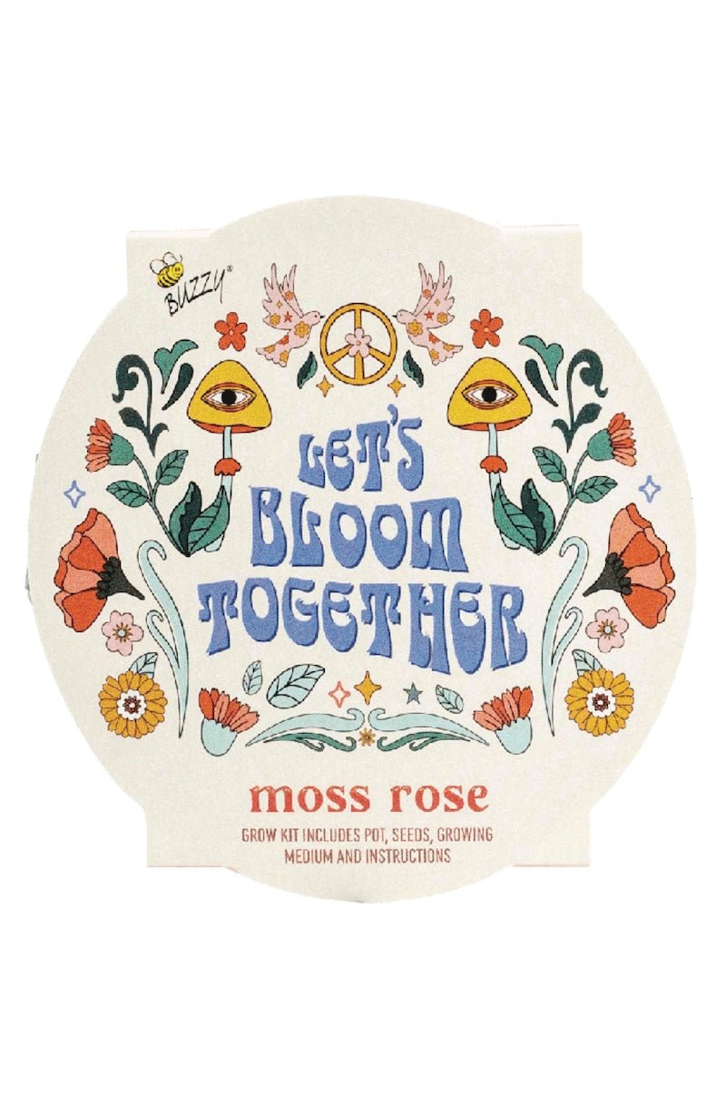 Mini Moss Rose Grow Kit - Buzzy Seeds - Galvanized Basin - Fun Gardening! - Foxy’s