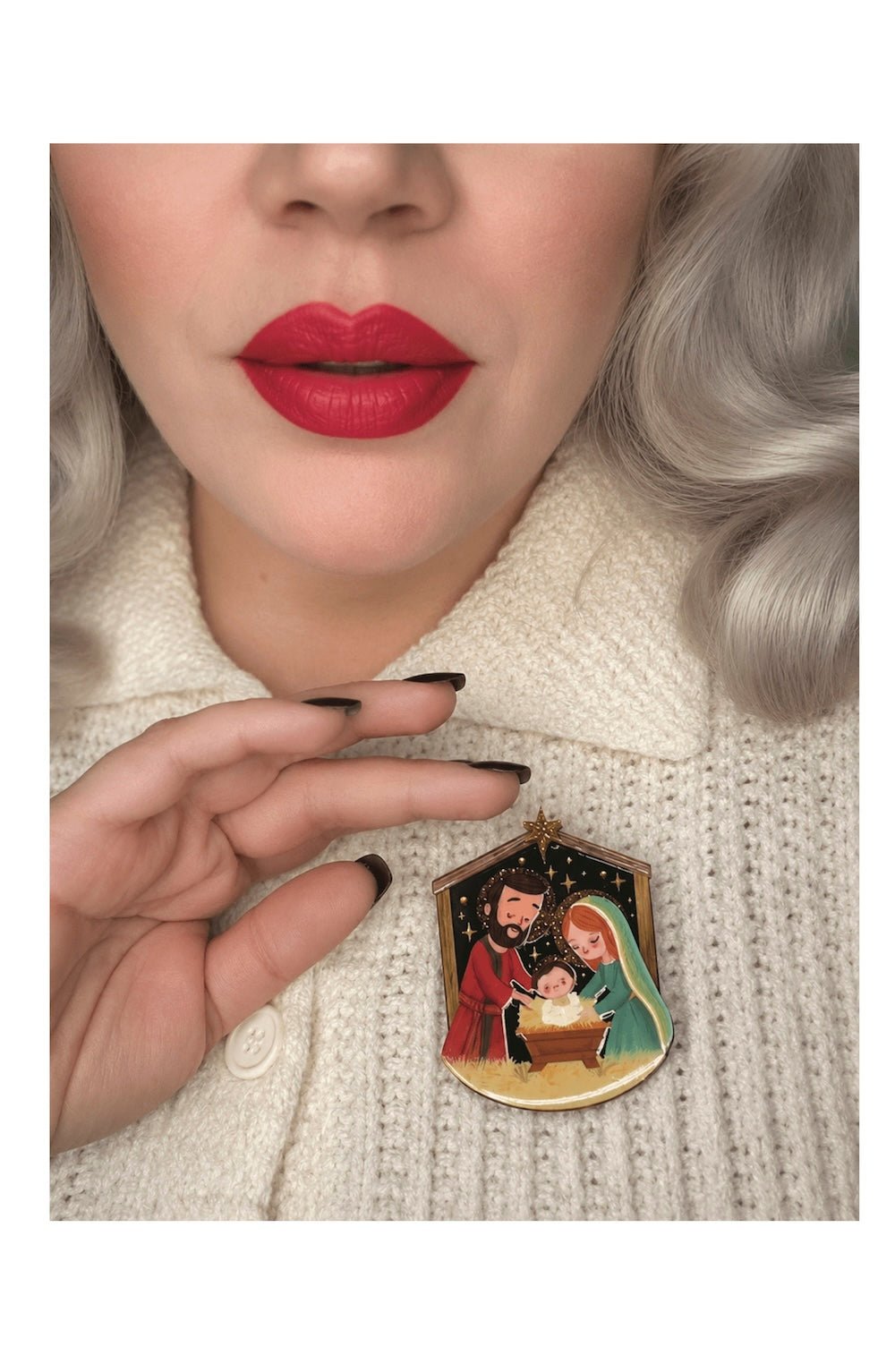 Holy Night Nativity Brooch by Lipstick & Chrome - Foxy’s