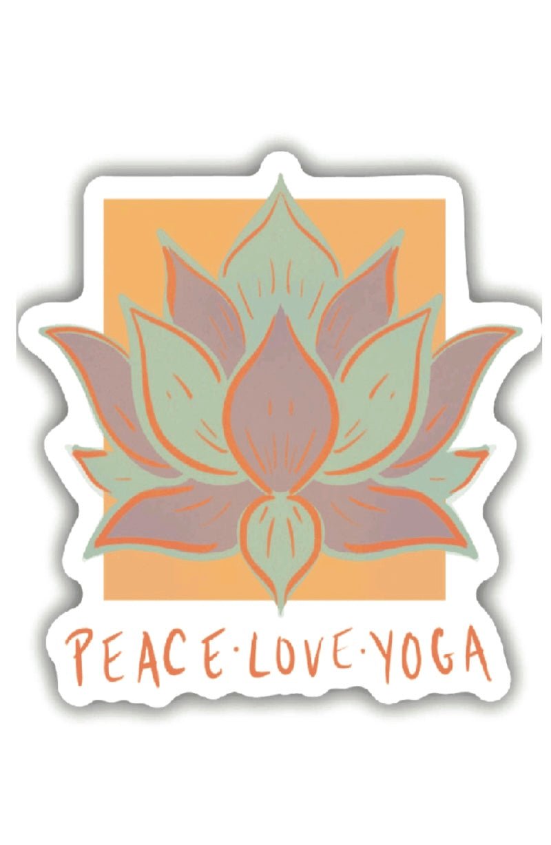 Peace, Love & Yoga Sticker - Waterproof Vinyl Decal for Yogis - Foxy’s