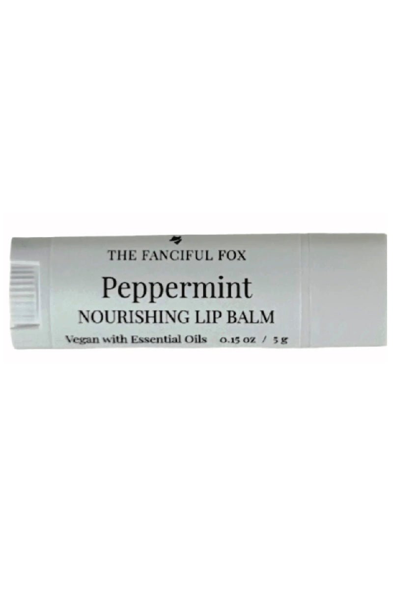 Vegan Peppermint Lip Balm - Organic Cocoa & Shea Butter for Dry Lips - Foxy’s
