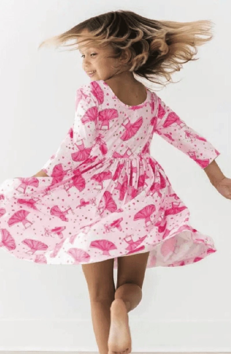 Toddler Twirl Dress - Pink Floral Pirouette Pocket Dress - Foxy’s