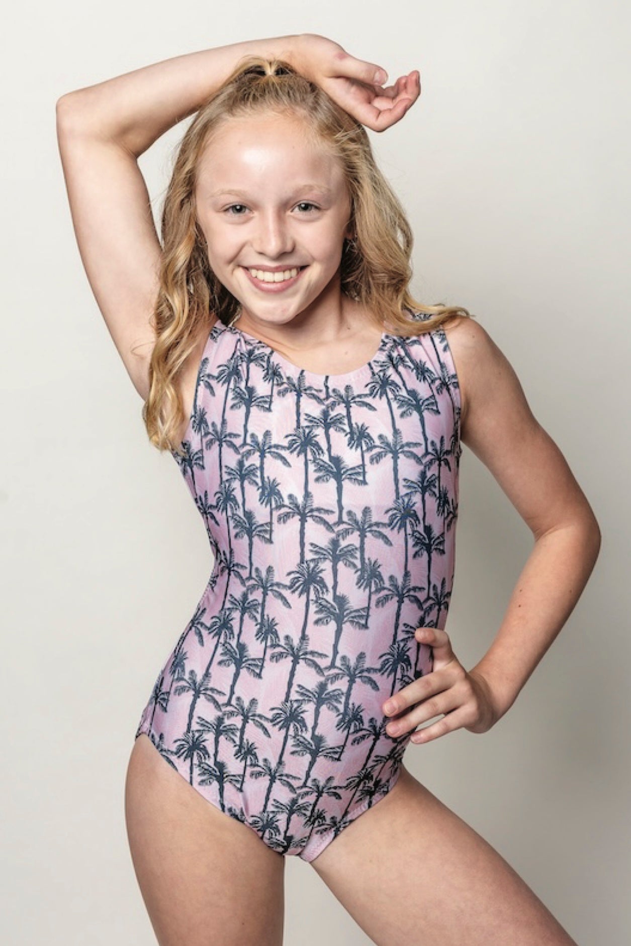 Pink Palm Breeze Gymnastics Leotard - Foxy's Leotards - Made in USA - Foxy’s