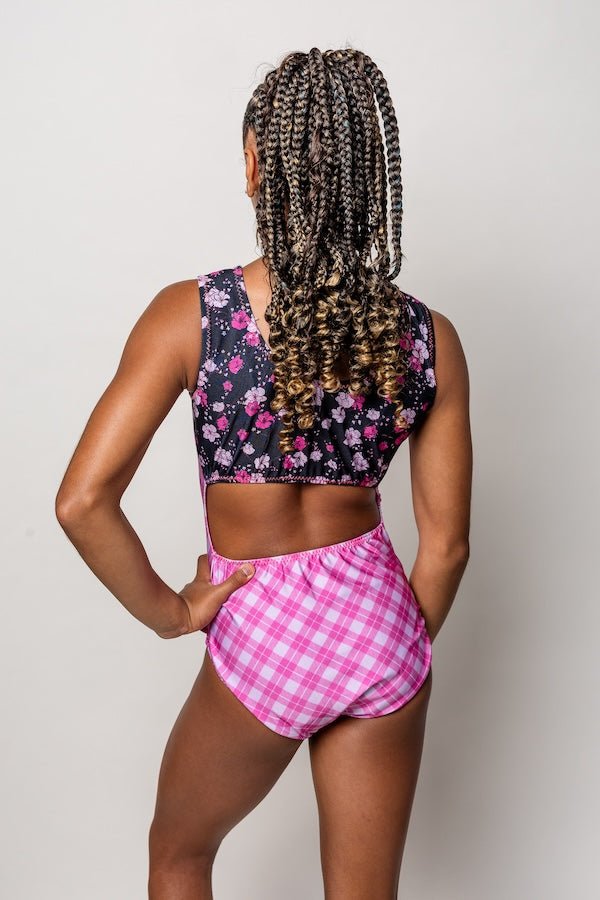Pink Midnight Plaid Vice Versa Leotard - Wear w/ Your Bestie (Which Will You Choose?) - Foxy’s