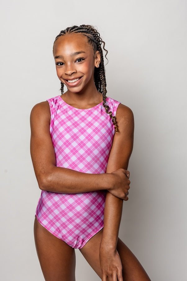 Pink Midnight Plaid Vice Versa Leotard - Wear w/ Your Bestie (Which Will You Choose?) - Foxy’s