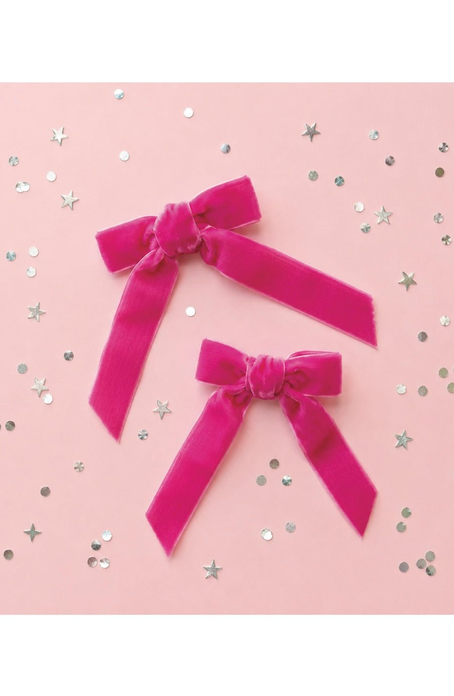 Velvet Hair Bows | Pink - Foxy’s