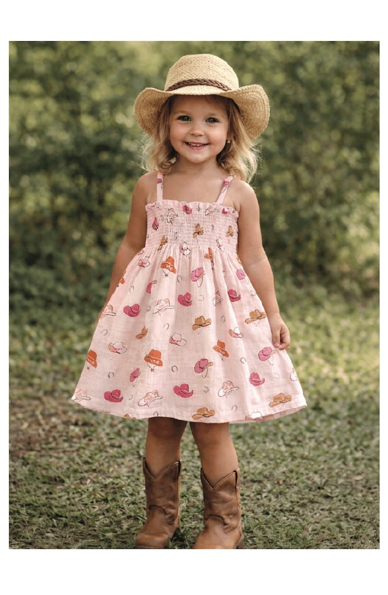 Western Pink / Muslin Smocked Tube Dress - Foxy’s