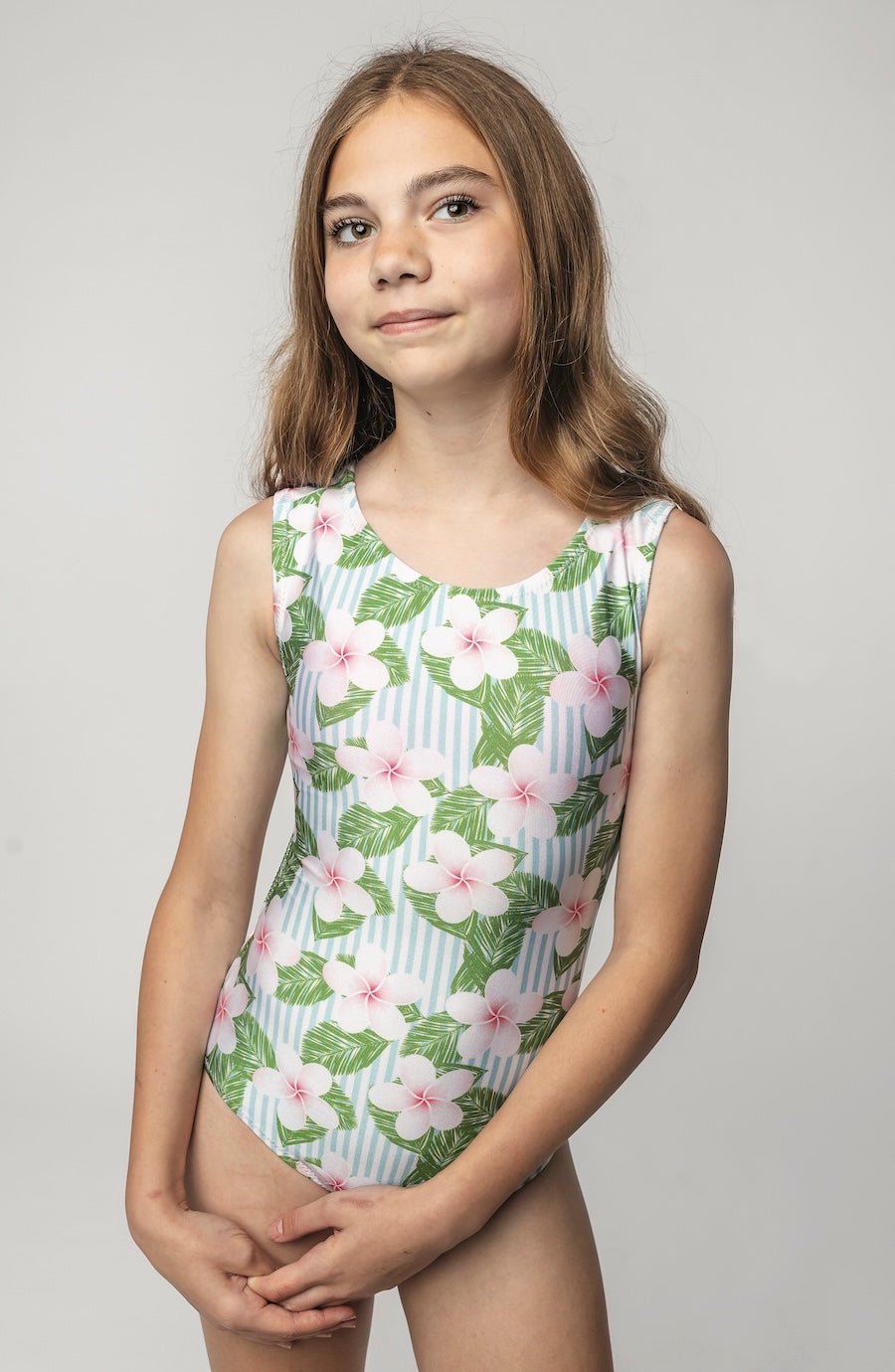 Plumeria Passion Gymnastics Leotard for Girls - Foxy’s