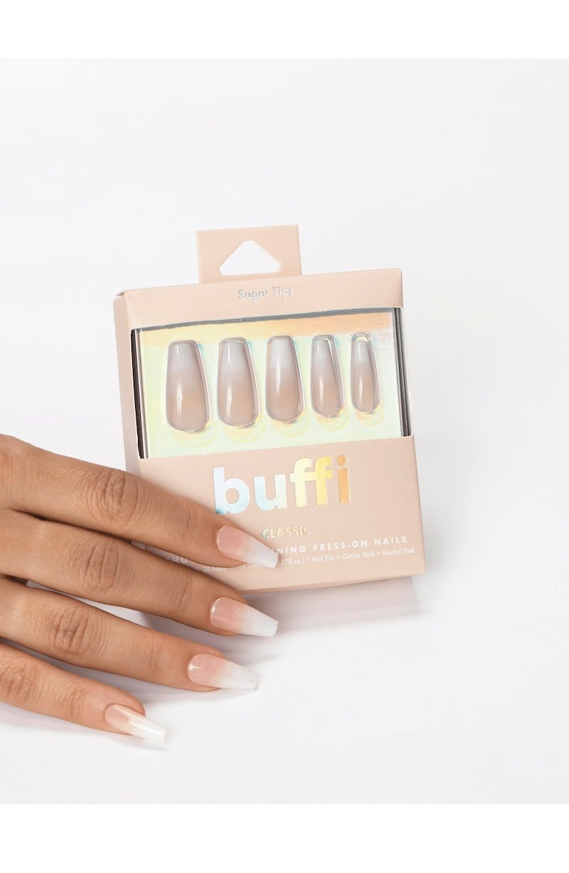 Sugar Tips Press - On Nails - Medium Coffin - Sweet French Style - Foxy’s