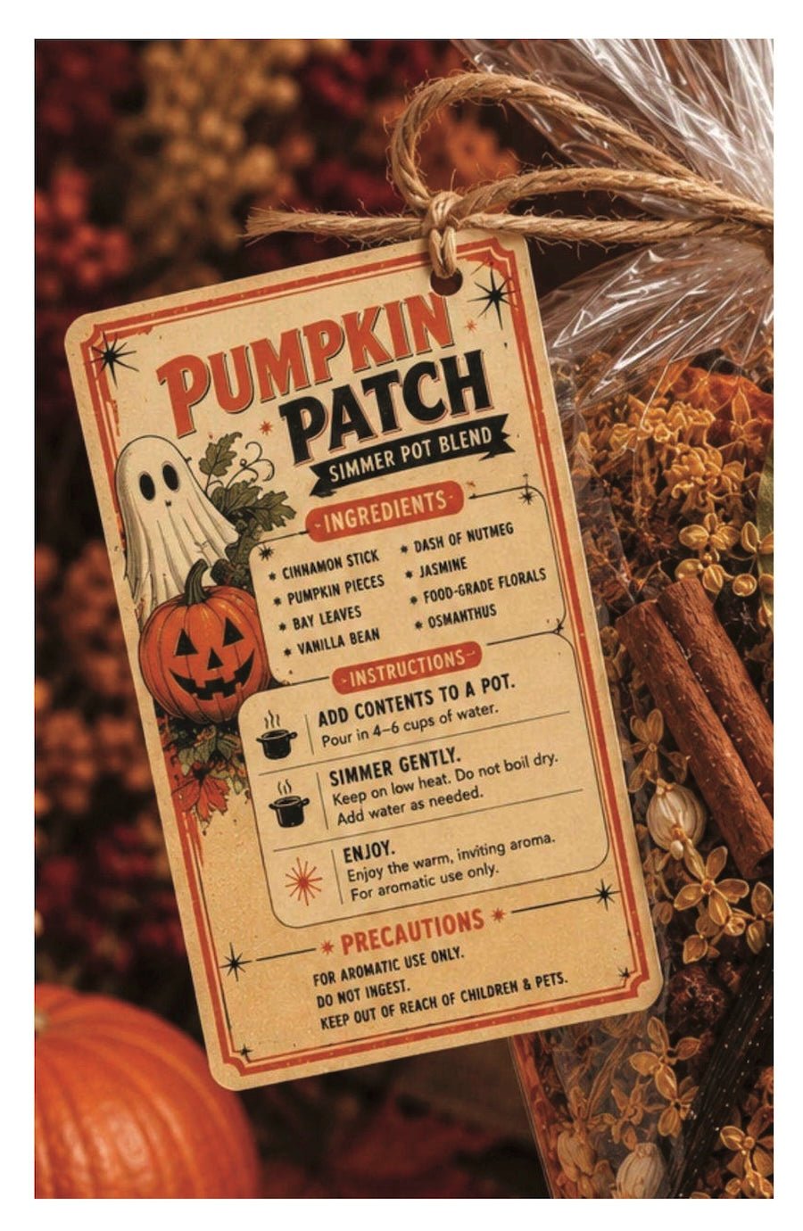 Pumpkin Patch Simmer Pot Kit, Fall Simmer Pot Blend, Halloween Gift, Autumn decor, Pumpkin Spice Potpourri, Fall Party Favor, summerween - Foxy’s