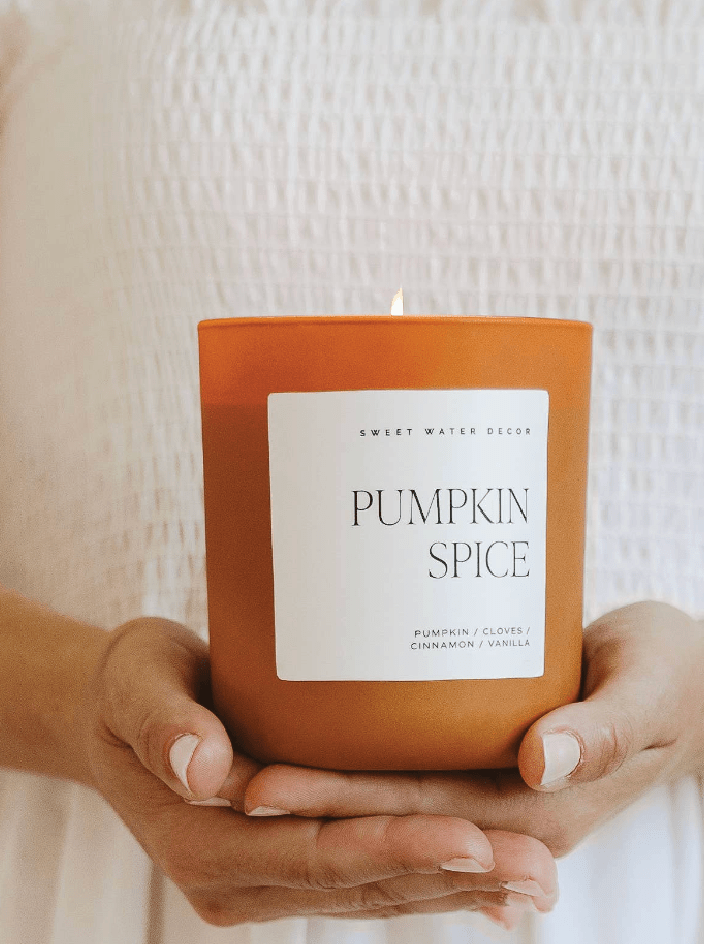 Pumpkin Spice 15 oz Soy Candle, Matte Jar - Fall Decor - Foxy’s
