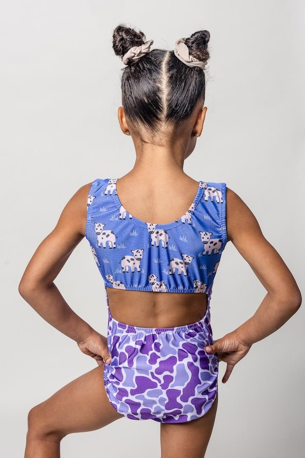 Foxy's Udderly Adorable Gymnastics Leotard - Cow & Camo Prints (Which One Will You Choose?) - Foxy’s