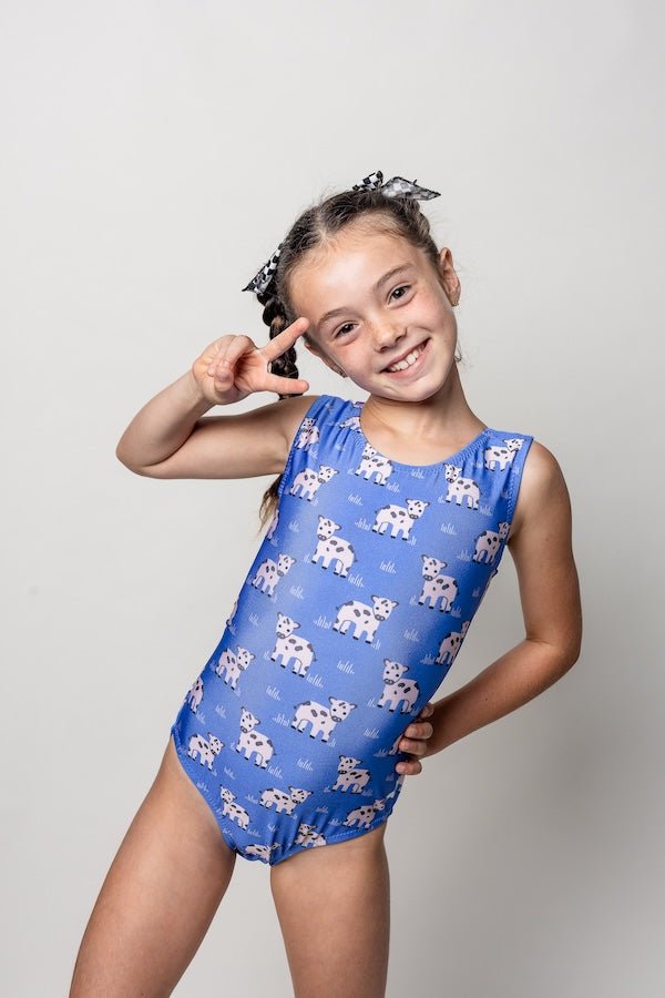 Foxy's Udderly Adorable Gymnastics Leotard - Cow & Camo Prints (Which One Will You Choose?) - Foxy’s