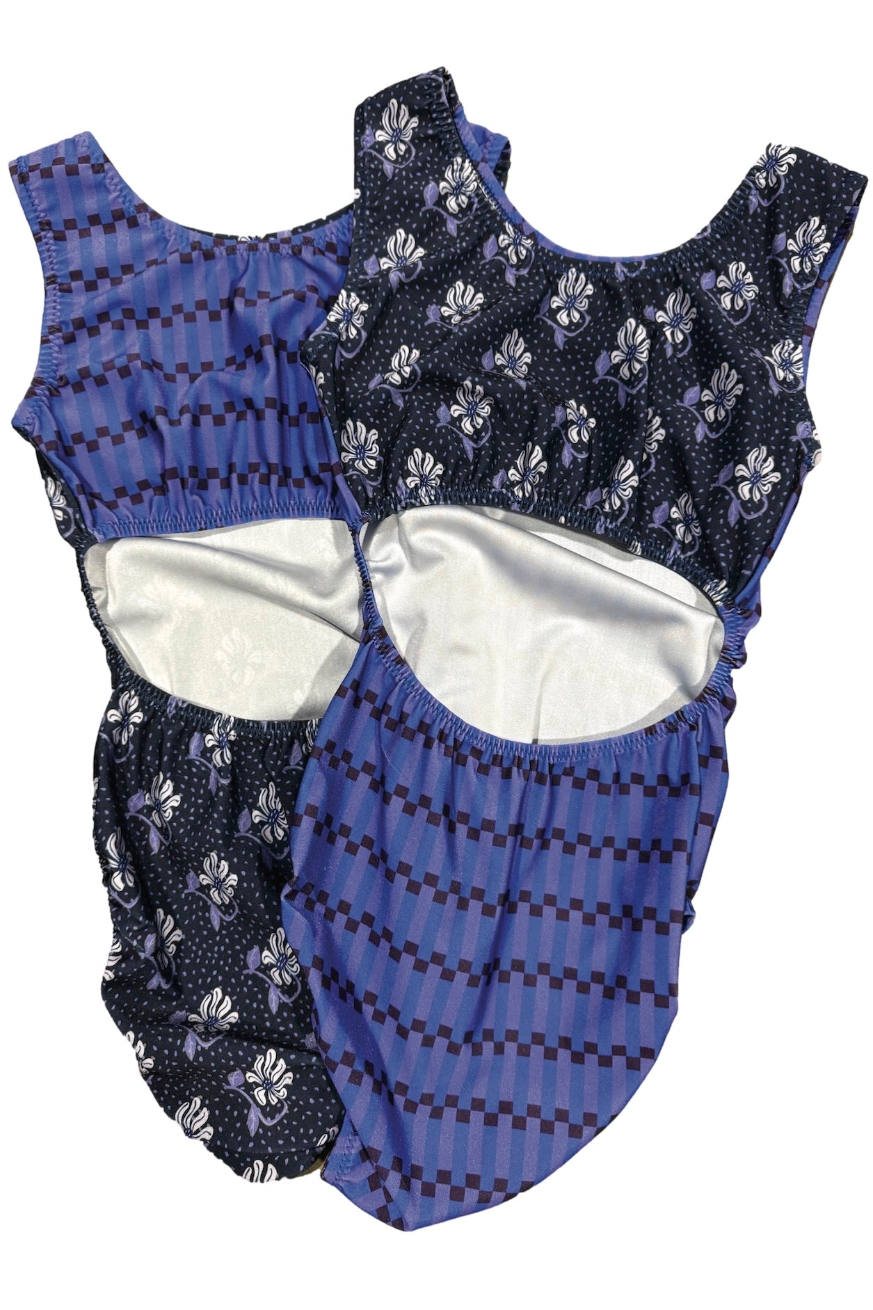Navy Floweria Vice Versa Gymnastics Leotard
