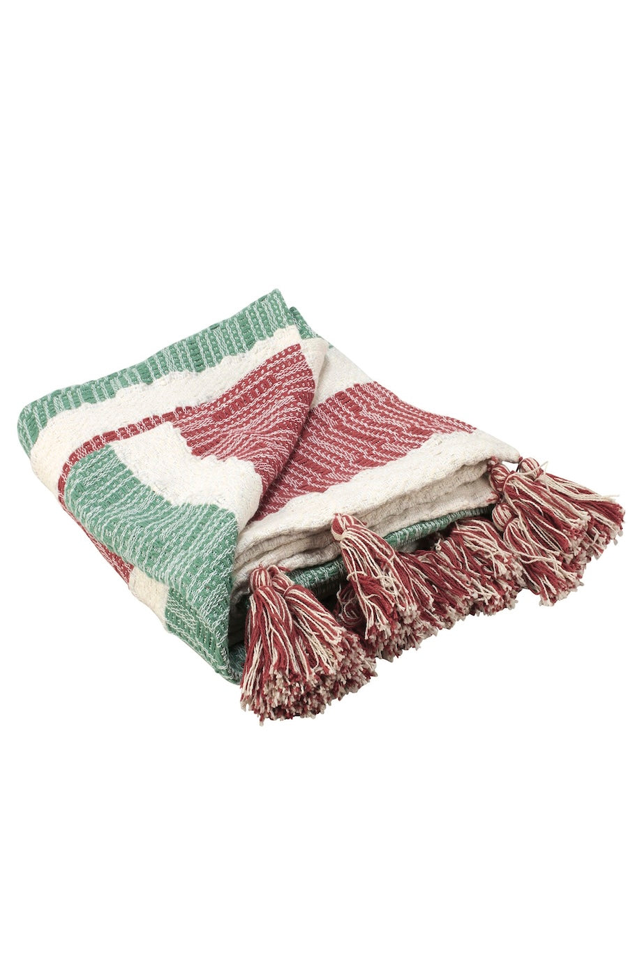 red and green Christmas blanket